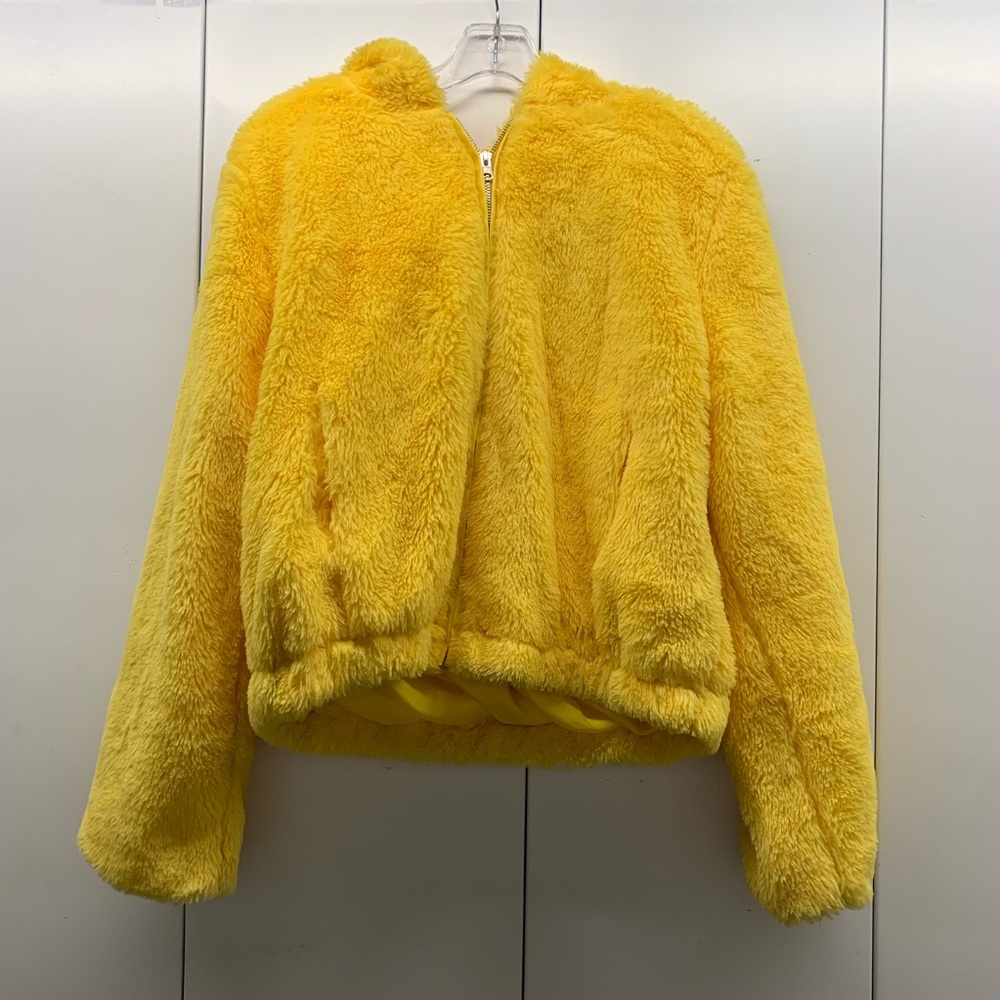 Fuzzy yellow hoodie